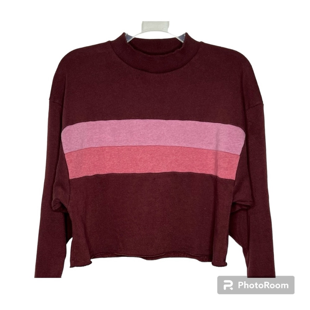American Eagle Cropped Color Block Sweatshirt Size XS